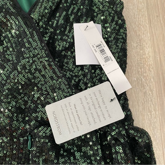 Maggy London Emerald Sequin Jumpsuit Sz 4 - Picture 3 of 9